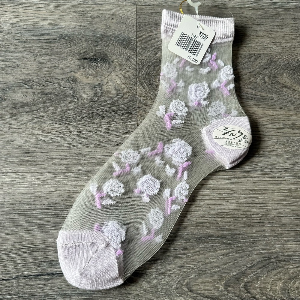 Sheer Floral Socks